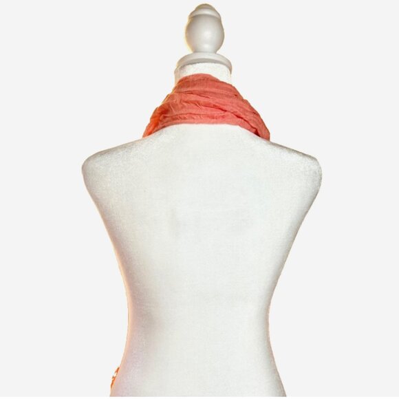 Vintage Y2K J.Crew Pink Ombre Fringe Scarf NWT Crinkle Wrap Shawl - Picture 3 of 9